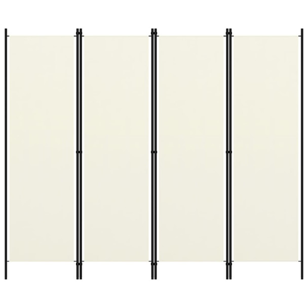 Sobna pregrada s 4 panela krem-bijela 200 x 180 cm