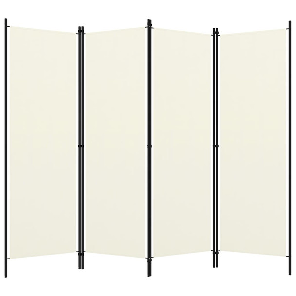Sobna pregrada s 4 panela krem-bijela 200 x 180 cm