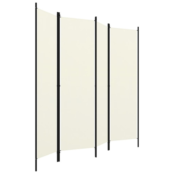 Sobna pregrada s 4 panela krem-bijela 200 x 180 cm