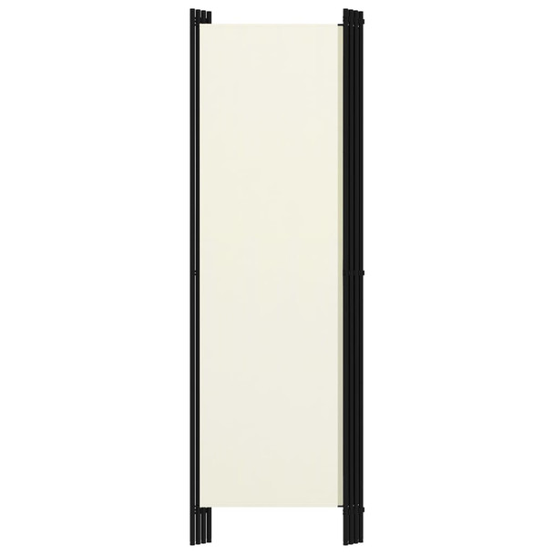 Sobna pregrada s 4 panela krem-bijela 200 x 180 cm