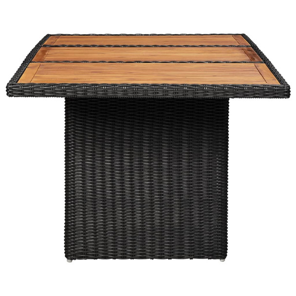 Vrtni blagovaonski stol crni 200 x 100 x 74 cm od poliratana