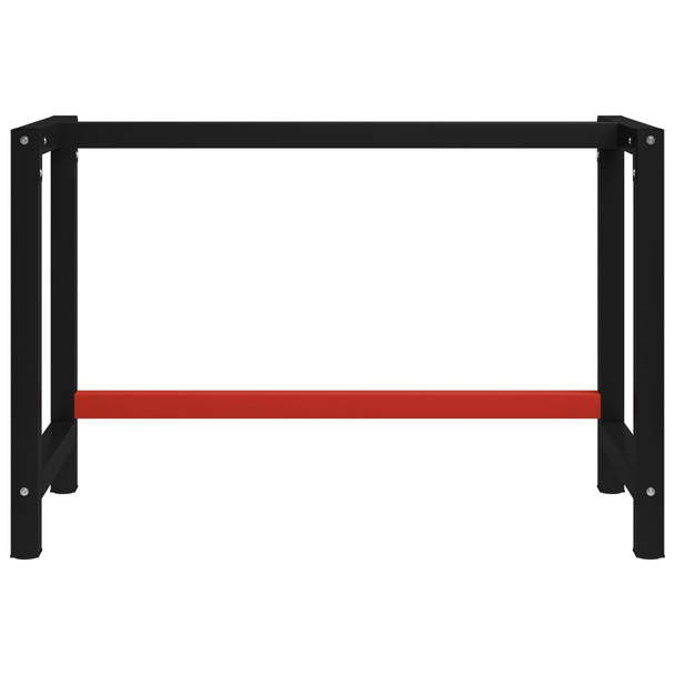 Okvir za radni stol metalni 120 x 57 x 79 cm crno-crveni