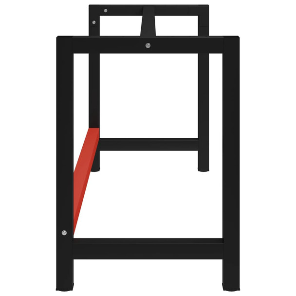 Okvir za radni stol metalni 150 x 57 x 79 cm crno-crveni