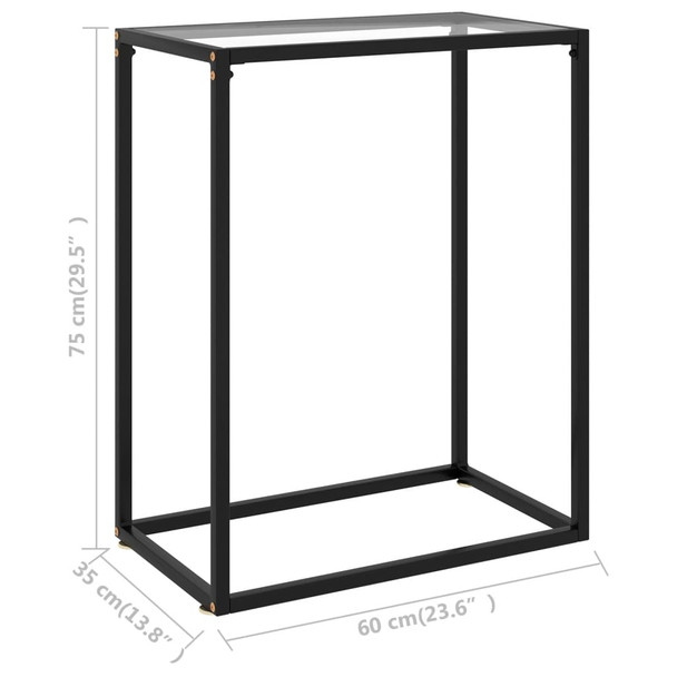 Konzolni stol prozirni 60 x 35 x 75 cm od kaljenog stakla