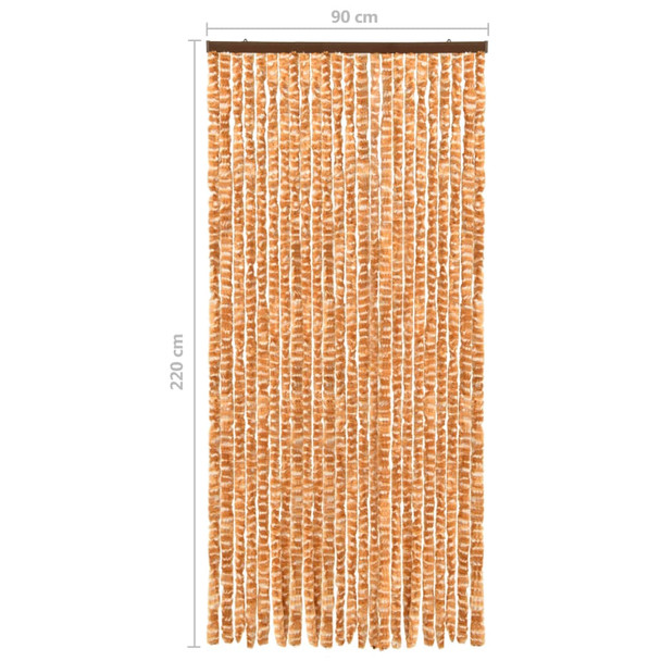 Zastor protiv insekata oker-bijeli 90 x 220 cm šenil