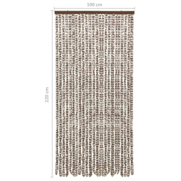 Zastor protiv insekata smeđe-sivi i bijeli 100 x 220 cm šenil