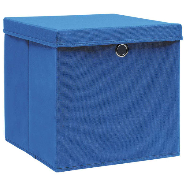 Kutije za pohranu s poklopcima 4 kom 28 x 28 x 28 cm plave