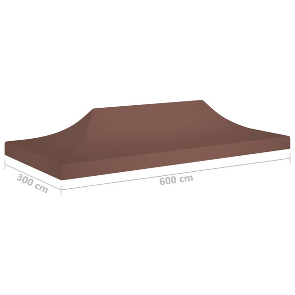 Krov za šator za zabave 6 x 3 m smeđi 270 g/m²