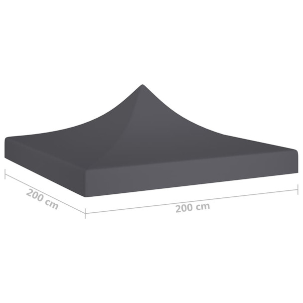 Krov za šator za zabave 2 x 2 m antracit 270 g/m²