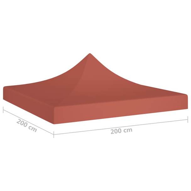 Krov za šator za zabave 2 x 2 m terakota 270 g/m²