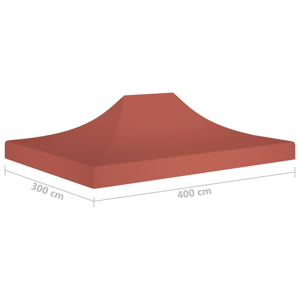 Krov za šator za zabave 4 x 3 m terakota 270 g/m²