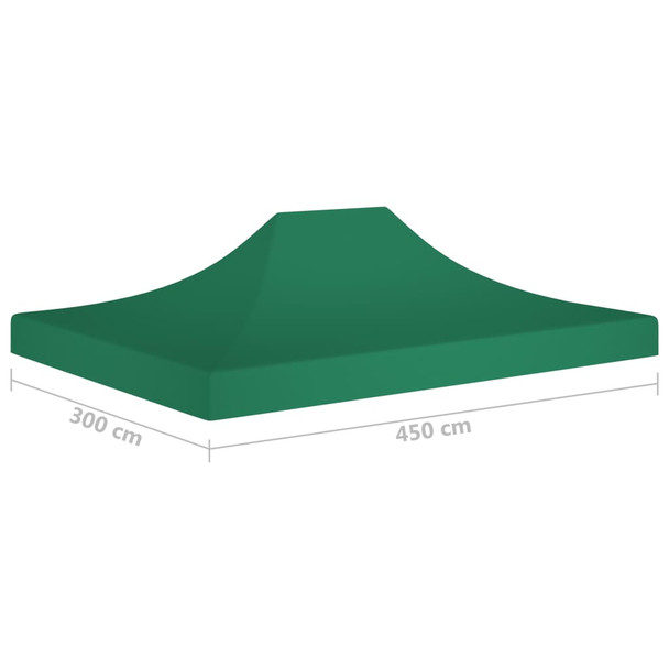 Krov za šator za zabave 4,5 x 3 m zeleni 270 g/m²