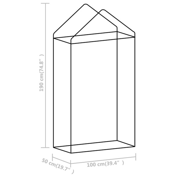 Staklenik s čeličnim okvirom 0,5 m² 1 x 0,5 x 1,9 m