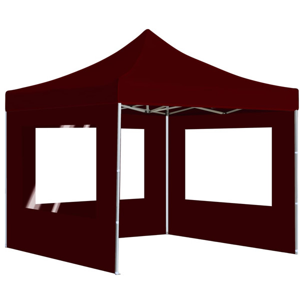 Sklopivi šator za zabave sa zidovima aluminijski 2 x 2 m bordo