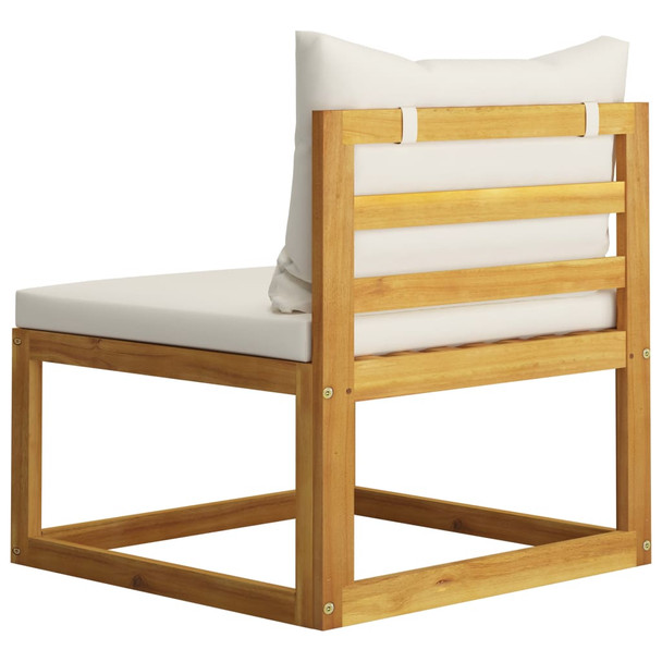 3057639 4-Seater Garden Sofa with Cushion Cream Solid Acacia Wood (2x311857)