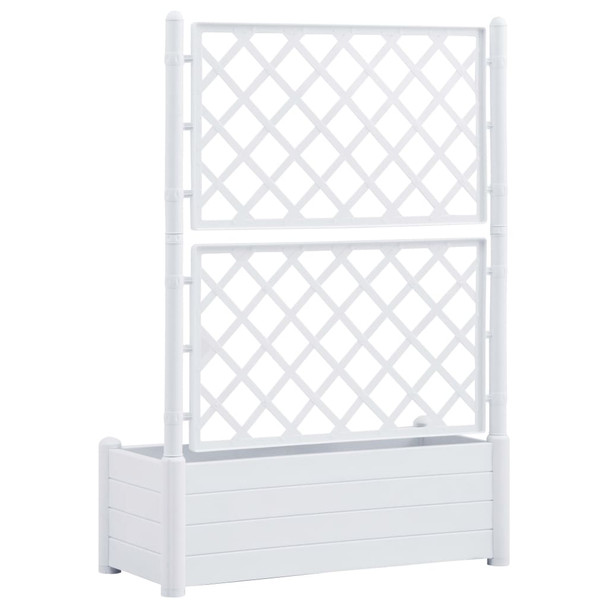 Vrtna sadilica s rešetkom 100 x 43 x 142 cm PP bijela