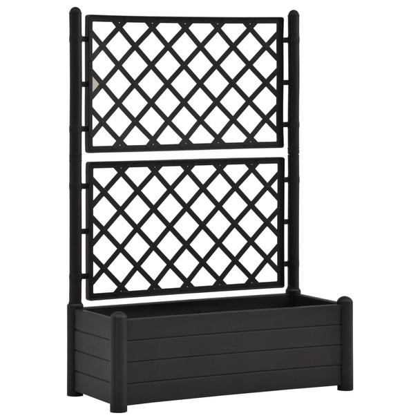 Vrtna sadilica s rešetkom 100 x 43 x 142 cm PP antracit