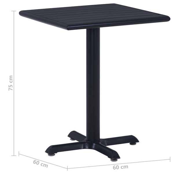 Vrtni stol crni 60 x 60 x 75 cm