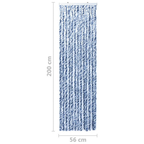 Zastor protiv insekata plavo-bijeli 56 x 200 cm šenil