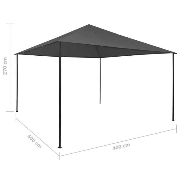 Sjenica 4 x 4 x 3 m antracit 180 g/m²