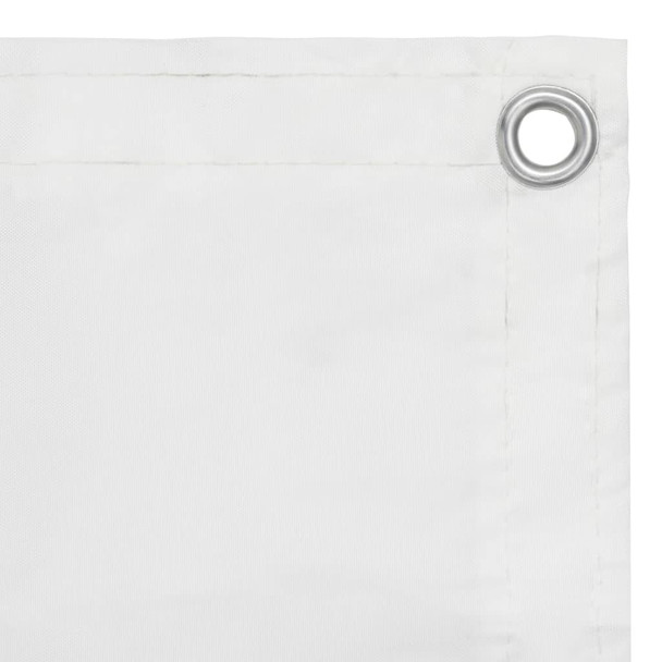 Balkonski zastor bijeli 75 x 600 cm od tkanine Oxford