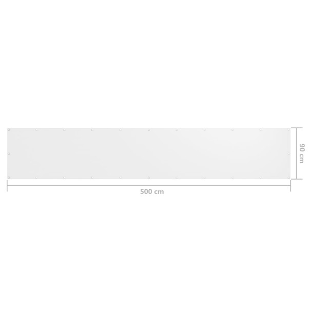 Balkonski zastor bijeli 90 x 500 cm od tkanine Oxford