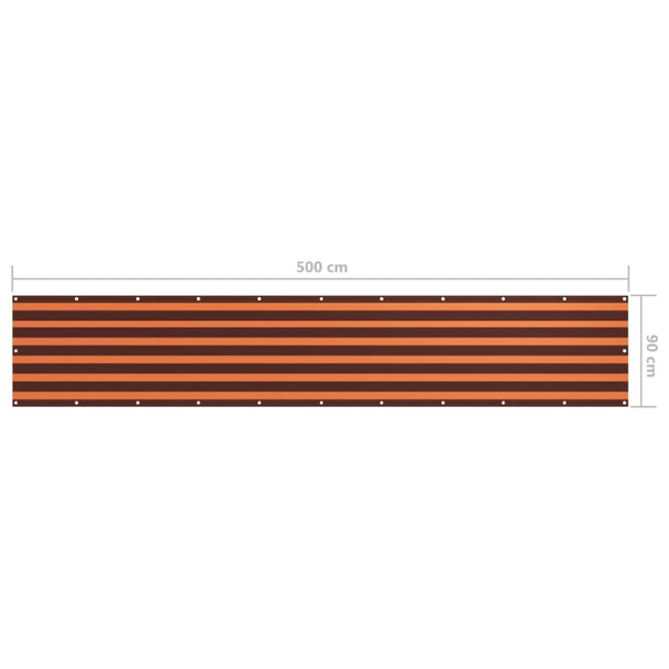 Balkonski zastor narančasto-smeđi 90 x 500 cm od tkanine Oxford