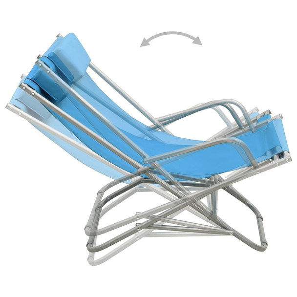 Stolice za ljuljanje 2 kom čelične plave