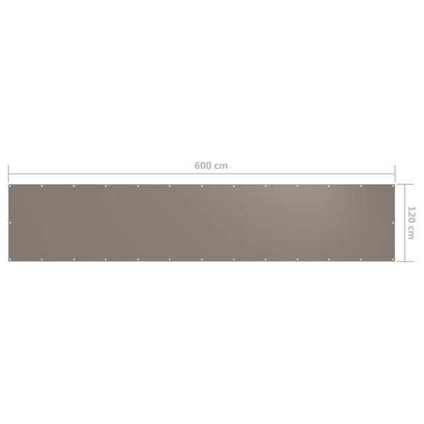 Balkonski zastor smeđe-sivi 120 x 600 cm od tkanine Oxford