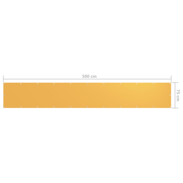 Balkonski zastor žuti 75 x 500 cm od tkanine Oxford