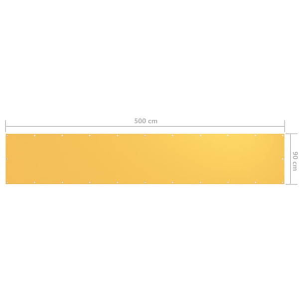 Balkonski zastor žuti 90 x 500 cm od tkanine Oxford