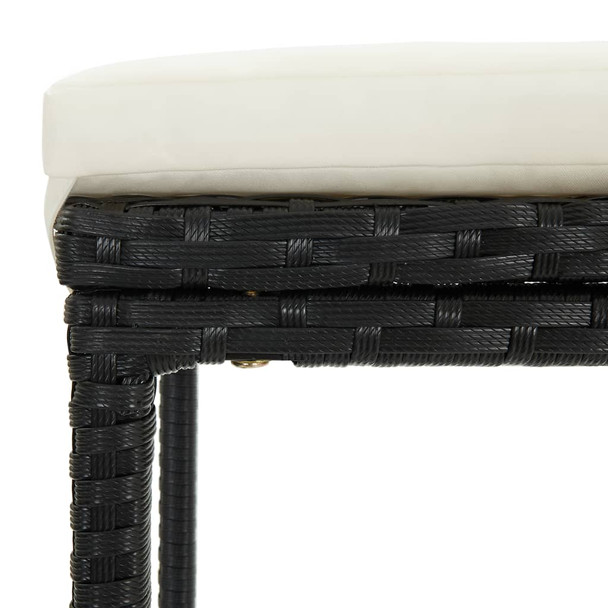 Barski stolci s jastucima 2 kom crni od poliratana