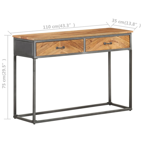 Konzolni stol 110 x 35 x 75 cm od masivnog bagremovog drva