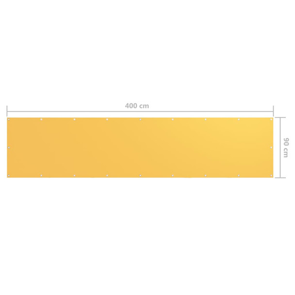 Balkonski zastor žuti 90 x 400 cm od tkanine Oxford