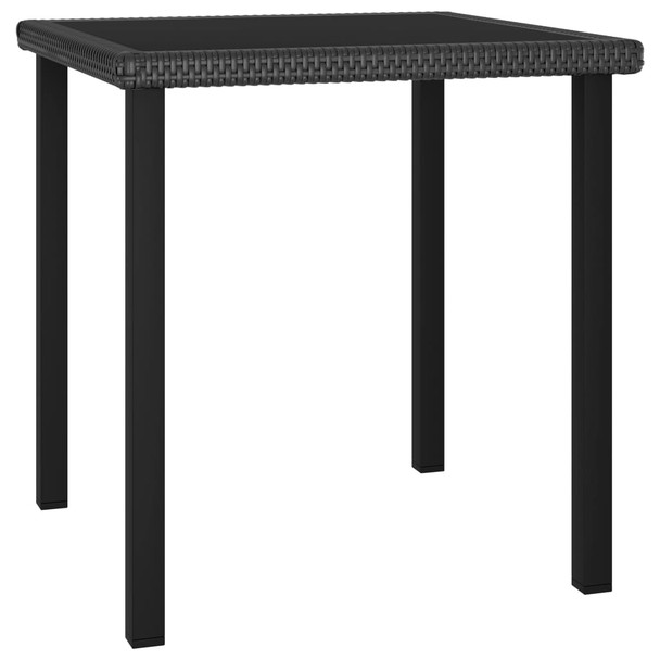 Vrtni blagovaonski stol crni 70 x 70 x 73 cm od poliratana