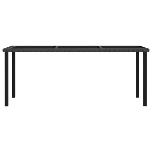 Vrtni blagovaonski stol crni 180 x 70 x 73 cm od poliratana