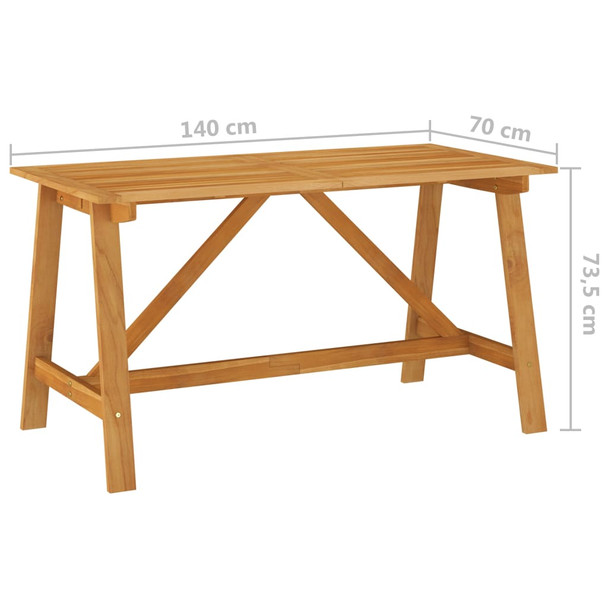 Vrtni blagovaonski stol 140x70x73,5 cm od masivnog drva bagrema