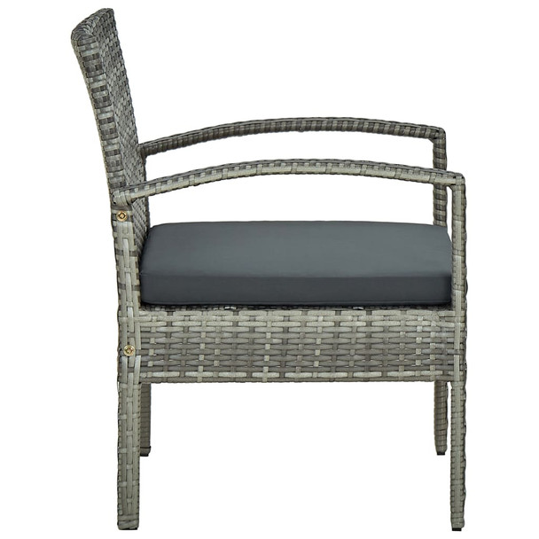 Vrtna stolica od poliratana s jastukom siva