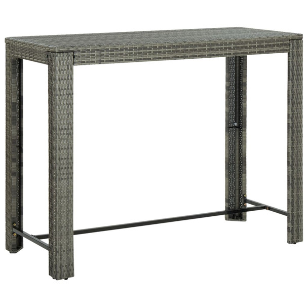 Vrtni barski stol sivi 140,5 x 60,5 x 110,5 cm od poliratana
