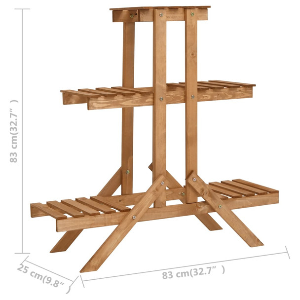 Stalak za biljke 83 x 25 x 83 cm od jelovine