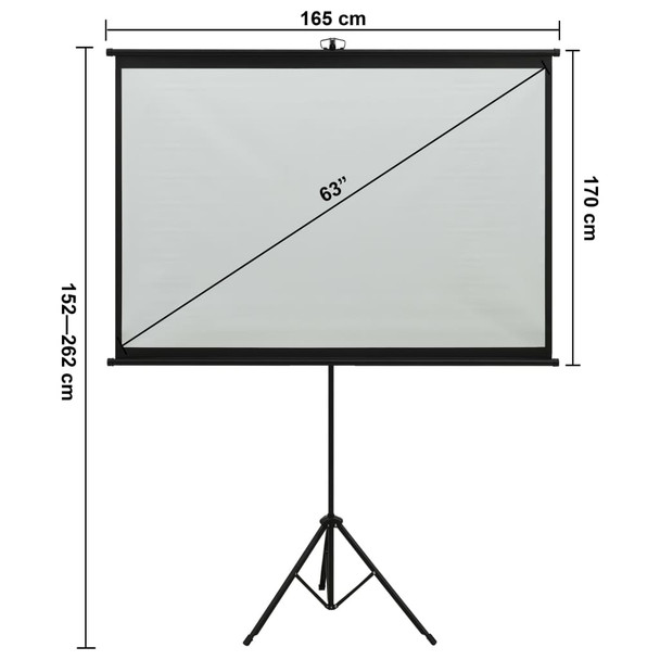 Projekcijsko platno s tronošcem 63 " 1 : 1