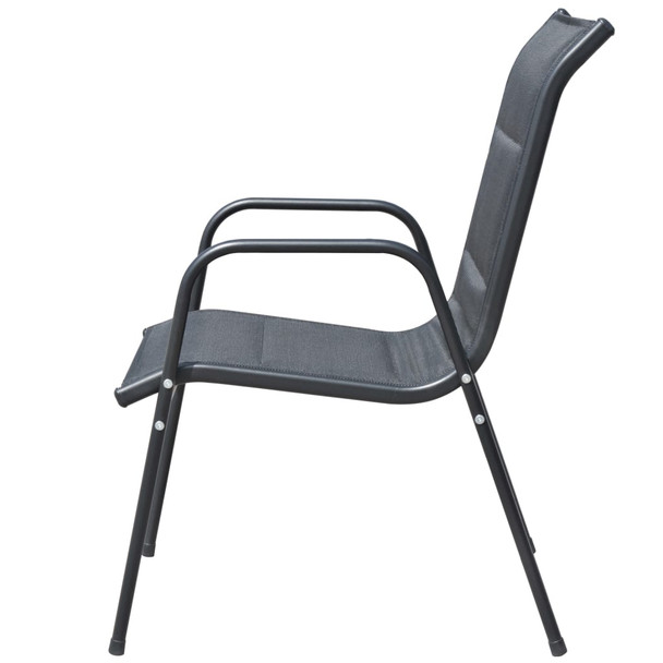 vidaXL Složive vrtne stolice 2 kom od čelika i tekstilena crne