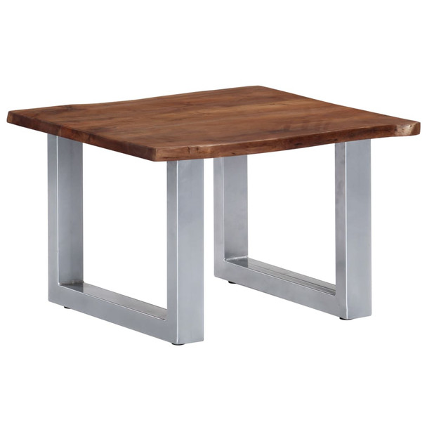 Stolić za kavu sa živim rubovima 60x60x40 cm masivno bagremovo drvo