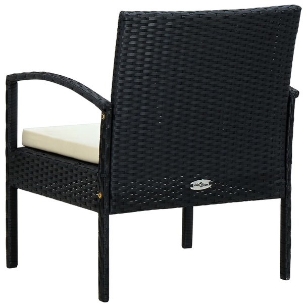 Vrtna stolica od poliratana s jastukom crna