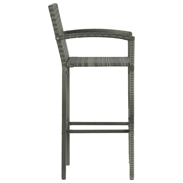 Barski stolci od poliratana 2 kom sivi