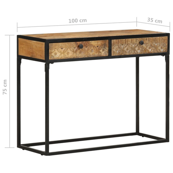 Konzolni stol 100 x 35 x 75 cm od masivnog drva manga