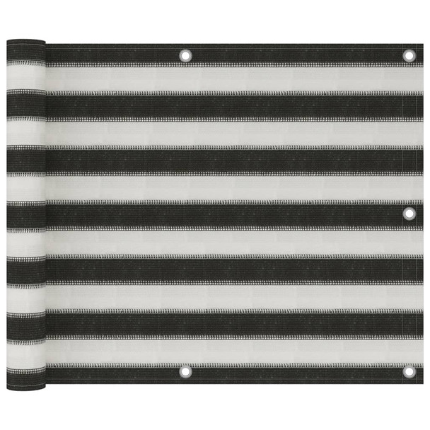 Balkonski zastor HDPE 75 x 500 cm antracit i bijeli