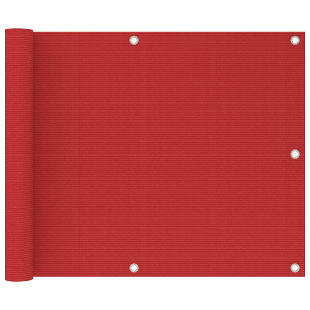 Balkonski zastor crveni 75 x 500 cm HDPE
