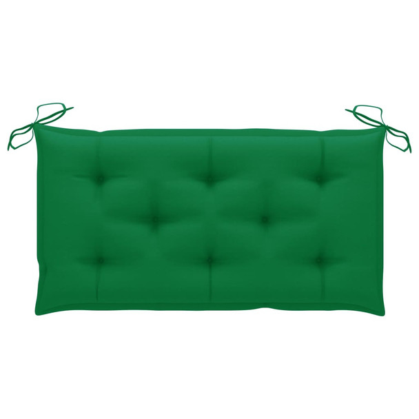 Vrtna klupa sa zelenim jastukom 112 cm od masivne tikovine