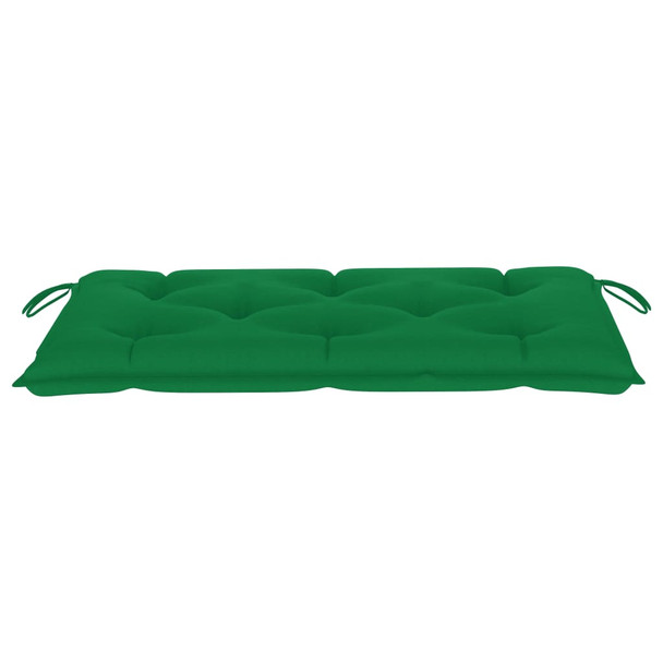 Vrtna klupa sa zelenim jastukom 112 cm od masivne tikovine